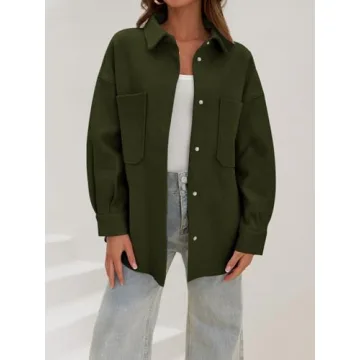 Buy MEROKEETY Women's 2024 Oversized Wool Shacket Jacket