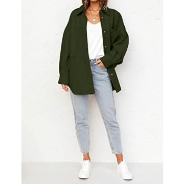 Buy MEROKEETY Women's 2024 Oversized Wool Shacket Jacket