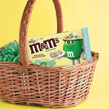 M&M'S White Chocolate Marshmallow Crispy Treat Pastel Easter Candy, 7.44 Oz Bag