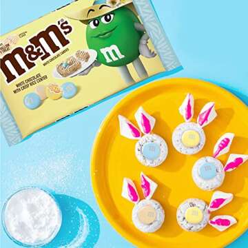 M&M'S White Chocolate Marshmallow Crispy Treat Pastel Easter Candy, 7.44 Oz Bag