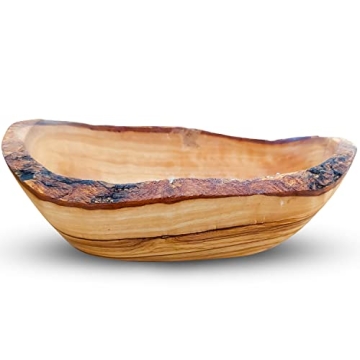 Handcrafted OLIVANERA Olive Wood Rustic Dipping Bowl
