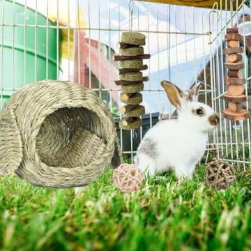 Grddaef Extra Large Rabbit Grass House for Small Pets