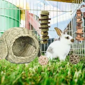 Grddaef Extra Large Rabbit Grass House for Small Pets