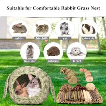 Grddaef Extra Large Rabbit Grass House for Small Pets
