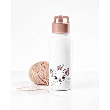 Simple Modern Disney Aristocats Water Bottle with Straw Lid Vacuum Insulated Stainless Steel Metal Thermos | Gifts Reusable Leak Proof Flask for Gym, Travel | Summit Collection | 32oz Aristocats