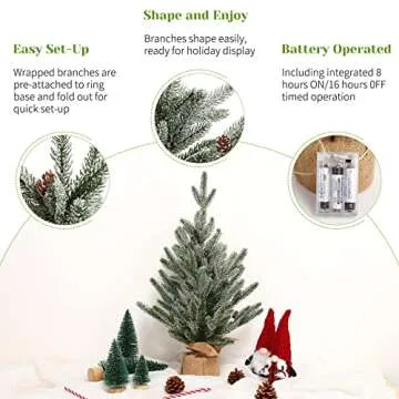 Shop Adeeing Mini Christmas Tree with 50 LED Lights