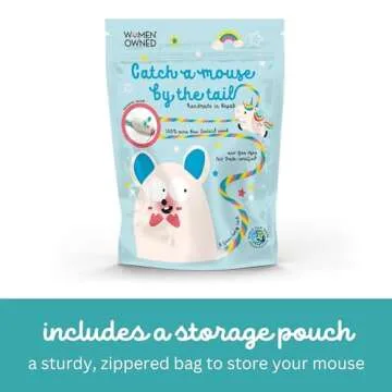 Catch a Mouse Wool Cat Toy - 6-Foot Tail Indoor Cat Kittens. Pride (Unicorn Swirl) Mouse Rat Plush Toy