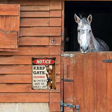 No Matter What The Horses Say Funny Metal Signs - Gifts For Horse Lover Aluminum Rust Free 9" X 11", Pre-Drilled Holes, Weather Resistant