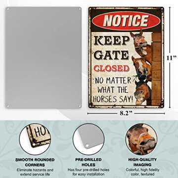 No Matter What The Horses Say Funny Metal Signs - Gifts For Horse Lover Aluminum Rust Free 9" X 11", Pre-Drilled Holes, Weather Resistant