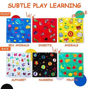 teytoy My First Baby Tissue Box, Soft Stuffed High Contrast Crinkle Montessori Square Sensory Toys J...