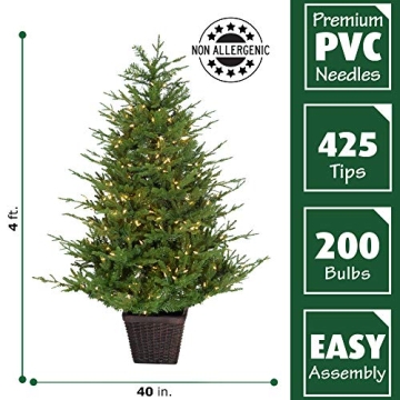 Fraser Hill Farm 4.0-Ft Pre Lit Christmas Tree