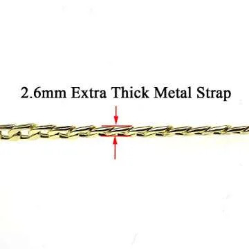 HAHIYO Mini Pochette Purse Chain Strap Slim Wide 7mm for LV Length 31.5 Inches Extra Thick 2.6mm Light Gold for Shoulder Cross Body Sling Handbag Wallet Clutch Comfortable Flat Metal Strap 1 Pack