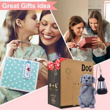 Qeeman Solar Garden Decor Statues Figurine: Garden Art for Patio Balcony Yard Lawn - Unique Christma...