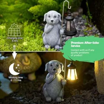 Qeeman Solar Garden Statues - Unique Outdoor Decor Gift