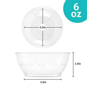 PLASTICPRO 6 oz Hard plastic Desert Bowls - Ice cream Bowls premium Quality Disposable Clear Bowl Pa...