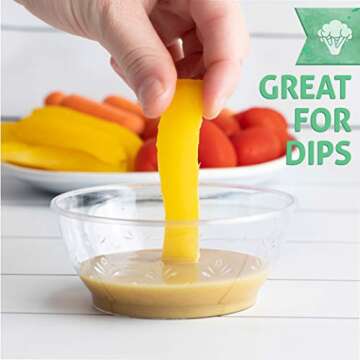 Elegant 6 oz Plastic Dessert Bowls - Pack of 20