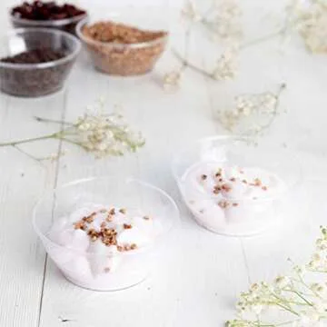 Elegant 6 oz Plastic Dessert Bowls - Pack of 20