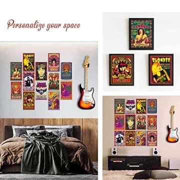 Woonkit Vintage Rock Band Posters for Room Aesthetic, 70s 80s 90s Retro Music Bedroom Decor Wall Art, Music Concert Poster Wall Collage, Old Music Album Cover Prints (12 SET A, 7.8X11.8 INCH)