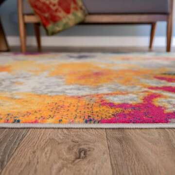 Rugshop Sky Collection Modern Abstract Area Rug 5x7 Multi