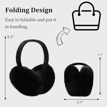 Yuoahcn Warm Plush Ear Muffs - Foldable & Adjustable Winter Earmuffs