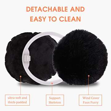 Yuoahcn Warm Plush Ear Muffs - Foldable & Adjustable Winter Earmuffs