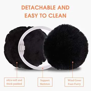 Yuoahcn Warm Plush Ear Muffs - Foldable & Adjustable Winter Earmuffs