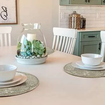 Homebia Designs Handmade Beaded Placemat Charger, 13 Inch Round, Set of 2, Beautiful Decorative Dining Table Placemat for Your Dinner Table Décor, Christmas Decoration, New-Year Party - Silver Multi