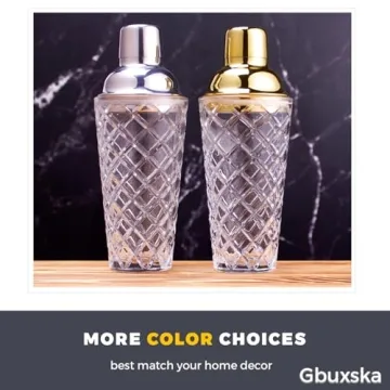 Luxury Gbuxska Glass Martini Shaker - 14.2 Oz - Gold Finish