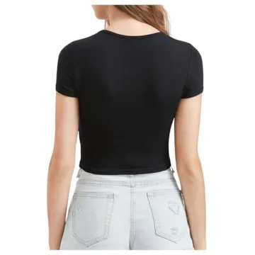 Flattering Short Sleeve Crop Top for Stylish Women