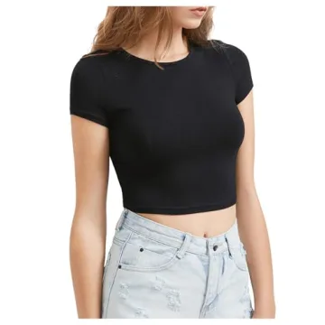 Flattering Short Sleeve Crop Top for Stylish Women