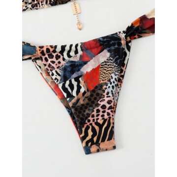RoseSeek Leopard Floral Bikini Set for Stylish Summers