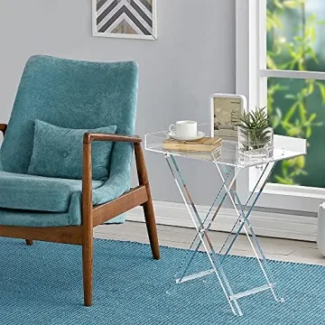 Acrylic Folding Tray Table - Stylish & Modern Side Table