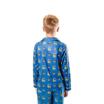 Ultra Game NBA Official Youth 2-Piece Super Soft Button Down Pajamas Set, Multi-Team, Boys Sizes, 10...