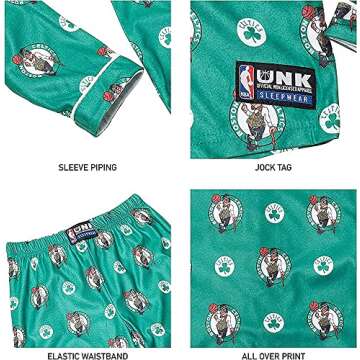 Ultra Game NBA Boys Super Soft Pajama Set 10-12
