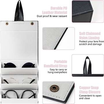 VACONICO Sunglasses Travel Case Organizer for Stylish Protection