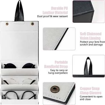 VACONICO Sunglasses Travel Case Organizer for Stylish Protection