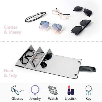 VACONICO Sunglasses Travel Case Organizer for Stylish Protection
