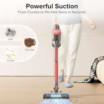 HOUSBRUSH Cordless Vacuum with Self-Standing & Powerful Suction