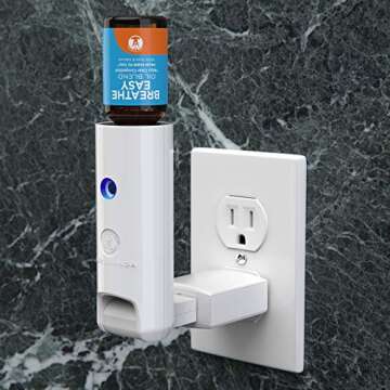 World's First Water-less Plugin - Natural Mist - 100% Pure & Natural Essential Oil Diffuser - Aromatherapy Air Freshener- Diffusers for Bedroom - Bathroom - Kitchen (1 Count, White)