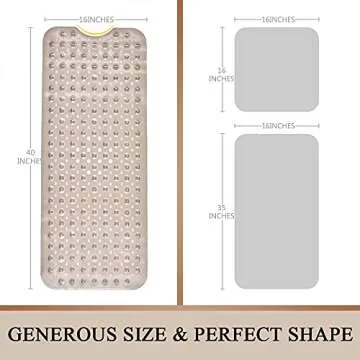 Sheepping Baby Bath Mat Non Slip Extra Long Bathtub Mat for Kids 40 X 16 Inch - Eco Friendly Bath Tub Mat with 200 Big Suction Cups,Machine Washable Shower Mat