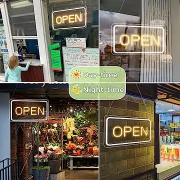 Bright COB LED Open Sign for Business - 16" x 9" Energy Efficient Neon Sign with ON/OFF Switch