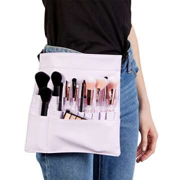 Glamlily Makeup Brush Belt with 22 Pockets for Artists - Stylish & Functional