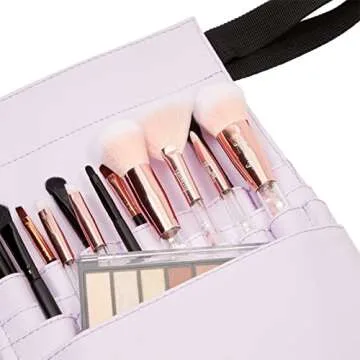 Glamlily Makeup Brush Belt - 22 Pockets in Stylish Purple
