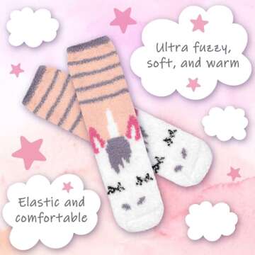 BambooMN Unicorn Socks for Women, Super Soft Cozy Socks
