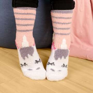 BambooMN Unicorn Socks for Women, Super Soft Cozy Socks