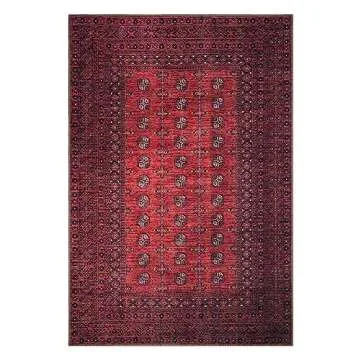 Keen Home Design 9x12 Rug - Machine Washable Area Rug with Non-Slip Backing, Ideal for Living Room, Dining Room, Bedroom - Vintage, Easy Clean, Durable, Low Pile Rug - (9' x 12')