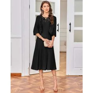 Elegant 2 Piece Wedding Guest Dress with Jacket