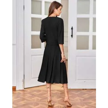Elegant 2 Piece Wedding Guest Dress with Jacket