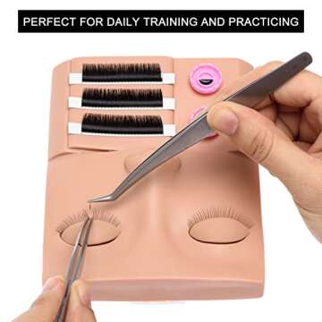 EKYSSO Lash Mannequin Head, Eyelash Mannequin Head with Removable Eyelids, Lash Extension Training P...