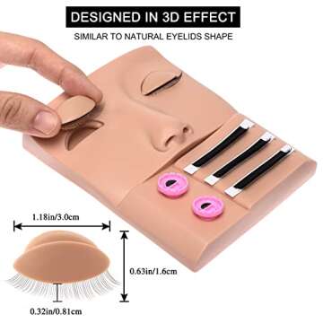 EKYSSO Lash Mannequin Head, Eyelash Mannequin Head with Removable Eyelids, Lash Extension Training Practice Head, Practice Lashes for Lash Extensions, Doll Head for Lash Extensions Practice